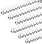Barrina (6 Pack LED T5 Integrated Single Fixture, 4FT, 2200lm, 6500K Super Bright White, 20W Utility LED Shop Light, Ceiling and Under Cabinet Light, Corded Electric with ON/Off Switch, ETL Listed