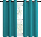 NICETOWN Room Darkening Curtains 50 inch Length 2 Panels, Thermal Insulated Grommet Blackout Curtains for Modern Casual Elegant Bedroom Kids Room Theme Decoration (Peacock Teal, 2 Pieces, W42)