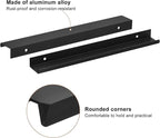 uxcell Cabinet Finger Edge Pull, 3pcs 250mm / 9.84" Aluminum Alloy Back Mount Hidden Cabinet Pulls Concealed Handle for Home Kitchen Drawer Cabinet, Black