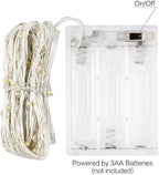 ANJAYLIA 10Ft/3M 30 LED Battery Operated Starry Fairy Lights String Lights for Party Home Wedding Festival Decoration, White