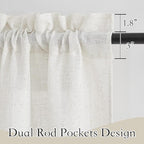 RYB HOME Thick Linen Curtains 84 inch Length for Dining Room Doorway, Machine Washable Light Filtering Soft Textured Wrinkle Resistance Boho Farmhouse, W 42 x L 84 inches, Linen, 2 Panels
