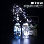 CYLAPEX 6 Pack Cool White Fairy String Lights Battery Operated Fairy Lights Firefly Lights LED Starry String Lights 3.3ft 20 LEDs Silvery Copper Wire for Christmas DIY Decoration Costume Wedding Party