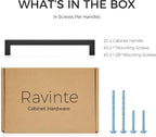 Ravinte 20 Pack Stainless Steel Kitchen Cabinet Handles Matte Black Square Bar Cabinet Pulls Kitchen Drawer Handles Sleek Dresser Drawer Pulls with 7-1/2 inch Hole Centers Flat Black Cabinet Hardware