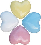 Ceramic Drawer Knobs Heart Shape Cabinet Dresser Pulls Handles with 3 Sized Screws, Kitchen Furniture Knobs for Closet Cupboard Wardrobe (6 Pack, White)