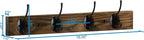 Coat Hooks Wall Mounted, Wooden Hat Rack with 4 Hooks for Entryway, Bathroom,Bedroom(2 Pack,Brown)