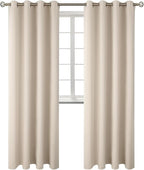 BGment Blackout Curtains - Grommet Thermal Insulated Room Darkening Bedroom and Living Room Curtains, Set of 2 Panels (55 x 96 Inch, Champagne)