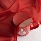 MIULEE Christmas Sheer Window Scarf Valance Extra Long Topper Elegant Swag Curtains Luxury Draping Fabric for Wedding Arch Party Ceremony Canopy Bed Living Room, 54'' x 144'', 1 Panel Red