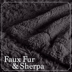 The Connecticut Home Co Bedding Blanket, Queen 90x90, Soft Fluffy Room Decor, Cozy Warm Throws for Bed, Gifts for Women, Bedroom Cute Aesthetic Blankets Shag and Sherpa Gray