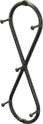 RTZEN Farmhouse Small Key Holder for Wall - Handcrafted Swirl Decorative 5 Key Hooks for Home Entryway - Wrought Iron Wall Mount Rack Purse Coat and Leash Holder or Organizer (Infinity Black)