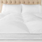 Superior Mattress Topper, Down Alternative, 2 Inch Deep Sized Bed Pillow Top, Comfort Pad, Fluffy Mattress-Topper Protector, Plush Cooling Extra Soft, Hotel Quality, Sleep, All-Season, King, White