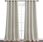 NICETOWN Natural Room Darkening Curtains 102" Long for Boho Farmhouse Home Decoration, 55" Wide, Set of 2, Window Treatment Total Privacy Drape Panels for Bedroom Living Room