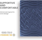 SLEEP ZONE Full Size Cooling Mattress Topper, Premium Zoned Cool Mattress Pad Cover, Padded Mattress Protector Breathable Washable, Deep Pocket 8-21" (Navy, Full)