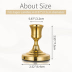 Gold Taper Candle Holders Vintage: Small Candlestick Holders Metal Candle Sticks Holder Decor Antique Decoration for Dinning Table Mantel Wedding Centerpieces Christmas Party Set of 2