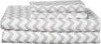 Full Size Sheet Sets - Breathable Luxury Sheets with Full Elastic & Secure Corner Straps Built In - 1800 Supreme Collection Extra Soft Deep Pocket Bedding Set, Sheet Set, Full, Chevron Gray