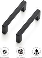 Ravinte 15 Pack Matte Black Cabinet Pulls, 2-1/2 Inch (64mm) Hole Center Slim Kitchen Handles, Square Drawer Pulls for Cabinets & Cupboards, Hardware