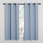 NICETOWN Room Darkening Curtains for Kitchen, Vintage Blue, Set of 2, 42 inches Wide by 50 inches Long, Window Treatment Thermal Insulated Solid Grommet Room Darkening Curtains/Drapes for Bedroom