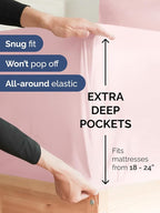 Extra Deep Cal King Sheet Set - 6 Piece Breathable & Cooling Sheets - Hotel Luxury Bed Sheets Set - Easy Fit - Soft, Wrinkle Free & Comfy Sheets Set - Lavender Pink Sheet Set with Extra Deep Pockets