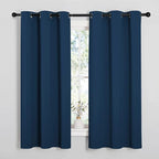 NICETOWN Room Darkening Curtains for Kitchen, Moroccan Blue, Set of 2, 42 inches Wide by 50 inches Long, Window Treatment Thermal Insulated Solid Grommet Room Darkening Curtains/Drapes for Bedroom