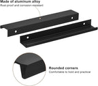 uxcell Cabinet Finger Edge Pull, 8pcs 200mm / 7.87" Aluminum Alloy Back Mount Hidden Cabinet Pulls Concealed Handle for Home Kitchen Drawer Cabinet, Black