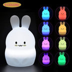 Night Light, Big Size Night Light for Kids, Bedside Lamp, Multicolor Light with Remote Control, Break Resistant, Eye Caring, Adjustable Brightness & Color, Timing Function - Large Rabbit