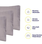 Queen Sheets Pinstripe Gray - 6 Piece 1500 Supreme Collection Fine Brushed Microfiber Deep Pocket Queen Sheet Set Bedding - 2 Extra Pillow Cases, Great Value, Queen, Pinstripe Gray