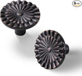 Oil Rubbed Bronze Cabinet Knobs 6 Pack Round Sunflower Dresser Drawer Hardware Furniture Cupboard Handles for Bathroom Single Hole Knob Kitchen SH-ORB-K6