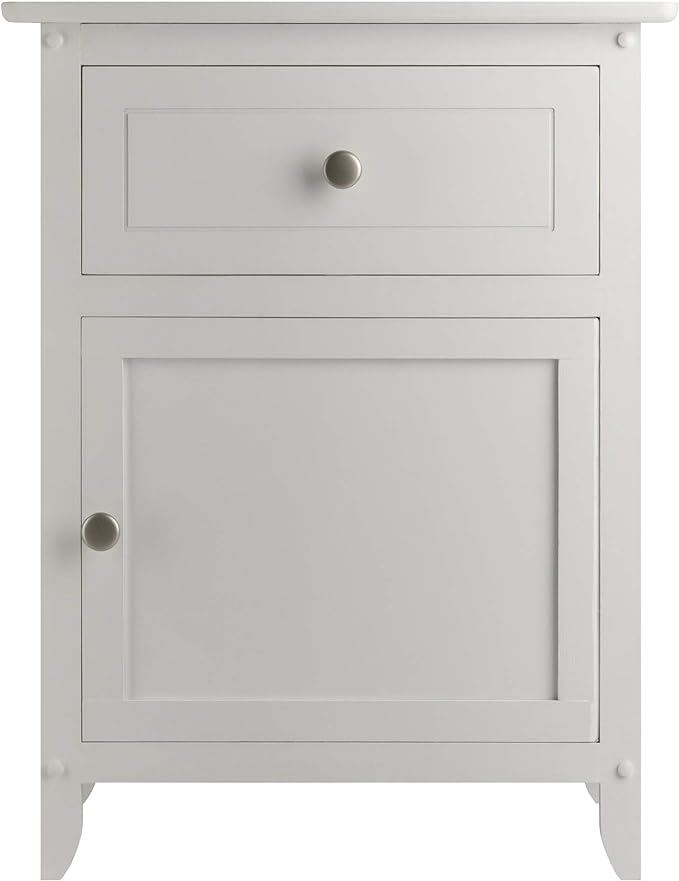 Winsome Eugene Accent Table/Nightstand, for Living Room, Den, Bedroom, White