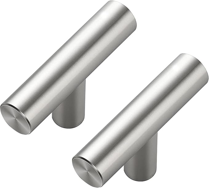 25 Pack Brushed Nickel Cabinet Knobs - Kitchen Cabinet Knobs Silver Cabinet Pulls for Kitchen Cabinet Drawer Stainless Steel Dresser Knobs for Cabinet Hardware 2in Length Single Hole T Bar