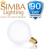 Simba Lighting Small Globe G16.5 Round Bulb 40W E12 Candelabra Base (10 Pack) for Chandelier, Ceiling Fan Light, Decorative Vanity Lights, Wall Sconce, Frosted Glass 120V, 2700K Warm White Dimmable