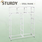 WLIVE Storage Organizer Unit with 11 Fabric Bins, Storage Drawers Organizer with Steel Frame, Tall Storage Tower Organizaton for Living Room, Hallway, Office, White