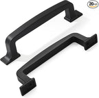 Khtumeware 20 Pack 3-3/4 Inch Cabinet Handles - Matte Black Pulls for Drawers, Cabinets, Cupboards - Kitchen Hardware
