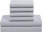 Sweet Home Collection 7 Piece Comforter Set Bag Solid Color All Season Soft Down Alternative Blanket & Luxurious Microfiber Bed Sheets, Silver, Twin XL