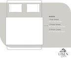 Linen Home 100% Cotton Percale Sheets Queen Size, White, Deep Pocket, 4 Pieces Set - 1 Flat, 1 Deep Pocket Fitted Sheet and 2 Pillowcases, Crisp Cool and Strong Bed Linen