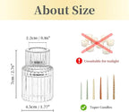 Candle Holder Glass Candlestick Holders: Hewory 10PCS Clear Taper Candle Holders Bulk for Table Centerpiece, Glass Candle Holder Candle Stick Holder Decor for Christmas Wedding Party Bridal Showers