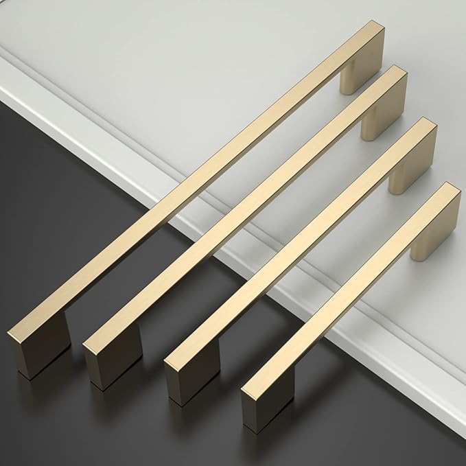 Asidrama 30 Pack 5 Inch(128mm) Brushed Brass Kitchen Cabinet Handles, Cabinet Pulls Kitchen Cabinet Hardware for Cupboard Drawer Pulls