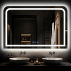 LED Bathroom Mirror, 48"x 30" LED Mirror with Lights for Bathroom, Lighted Vanity Mirrors for Wall, Anti-Fog, Dimmable, Tempered Glass, Memory Function, 3 Colors, Safe Use (White)