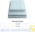 Twin Sheets - Breathable Luxury Sheets with Full Elastic & Secure Corner Straps Built In - 1800 Supreme Collection Extra Soft Deep Pocket Bedding Set, Sheet Set, Twin, Light Blue