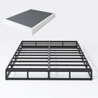 Queen Box Spring 7 Inch Low Profile Box Spring Queen Size Bed Base, 3000 lbs Black Heavy Duty Metal Mattress Foundation with Easy Clean Fabric Cover,Easy Assembly