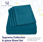 Queen Sheets Teal - 6 Piece 1500 Supreme Collection Fine Brushed Microfiber Deep Pocket Queen Sheet Set Bedding - 2 Extra Pillow Cases, Great Value, Queen, Teal