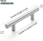 JOY DECOR 30 Pack 5 Inch Cabinet Pulls Kitchen Cabinet Handles with 3 Inch Hole Center Brushed Nickel Cabinet Hardware Stainless Steel Kitchen Drawer Pulls for Cabinets Cupboard, 76mm Hole Centers