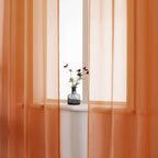 DUALIFE Rust Curtains 72 Inch Length for Living Room 2 Panels Grommet Solid Color Burnt Orange Window Sheer Curtain Panels for Bedroom 52x72 Inches Long Terracotta