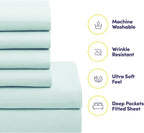 Sweet Home Collection 5 Piece Comforter Set Bag Solid Color All Season Soft Down Alternative Blanket & Luxurious Microfiber Bed Sheets, Aqua, Twin XL
