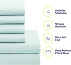 California King Comforter Set - Soft & Breathable 7-Piece Bedding Collection - 1 Comforter, 1 Fitted Sheet, 1 Flat, 4 Pillowcases - Deep Pocket - Premium Quality - Ideal for All Seasons, Aqua