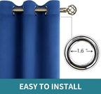 BGment Blackout Curtains for Bedroom - Grommet Thermal Insulated Room Darkening Curtains for Living Room, 52 x 72 Inch, 2 Panels, Royal Blue