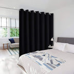 NICETOWN Room Separating Divider 132" Long, Room Divider Curtain Screen Partition, Function Thermal Blackout Patio Sliding Door Panel, Insulated Curtain, Black, 8.3ft Wide x 11ft Long