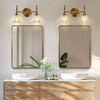ANDY STAR Brushed Gold Mirror 40''X30'', Gold Bathroom Mirror Rounded Rectangle in SUS304 Anti-Rust Tube Metal Frame, Wall Mounted Horizontal/Vertical 1’’ Deep