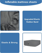 Bedecor Air Bed Sheets for Mattress Cover Removable Bed and Elastic Band Super Soft and Breathable & Deep up to 21" Dark Gray Full