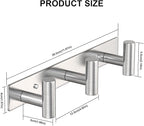 VAEHOLD Silvery Hat and Coat Wall Mount Rack - 3 Hooks for Robes, Bags, Keys, and Towels - Bathroom Towel Hanger Organizer (1 Pack)