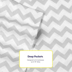 King Size Bed Sheets - 6 Piece 1500 Supreme Collection Fine Brushed Microfiber Deep Pocket King Sheet Set Bedding - 2 Extra Pillow Cases, Great Value, King, Chevron Gray