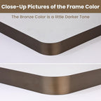 LOAAO 22”X30” Bronze Bathroom Mirrors for Vanity, Rounded Rectangle Brushed Bronze Metal Frame Mirror, Anti-Rust, Hangs Horizontally or Vertically